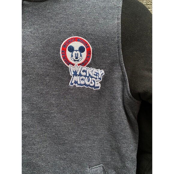 Disney Mickey Mouse Kids size S (6-7) sherpa lined hoodie jacket Black grey - Picture 10 of 11